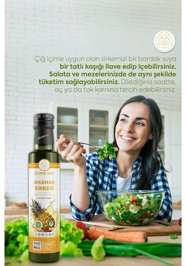 Zühre Ana Ananas Sirkesi Doğal Fermantasyon Pineapple Vinegar 500 ML