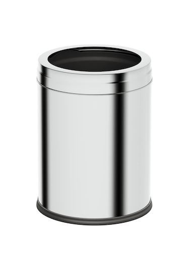 3 lt Tam Ürün Adını "Aqua Bagno Basic Çöp Kovası - Çemberli Tip - 3 L - Parlak Krom - 35.99.57.05.01
