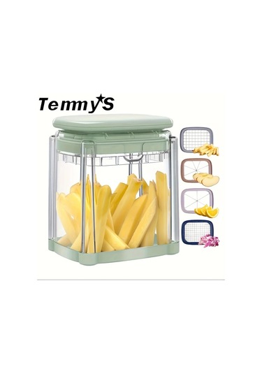 Dashanshop 1 Takım Çok Amaçlı Light Green Manuel Sebze Ve Meyve Doğrayıcı Paslanmaz Çelik Bıçaklı Dilimleme Doğrama Ve Dilimleme İçin Mutfak Malzemeleri 1 Parça