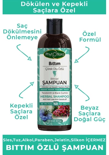 Phytoflora Bıttım Çörek Otu Özlü Bitkisel Şampuan 400 ML