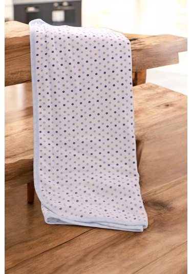 Puantiyeli Erkek Bebek Penye Battaniye 95x100cm - Buude Açık Lila