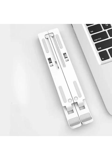 Dizüstü Bilgisayar Standı, Katlanabilir Kaldırma Tabanı, Tablet Standı, Masaüstü Taşınabilir Tutucu Beyaz