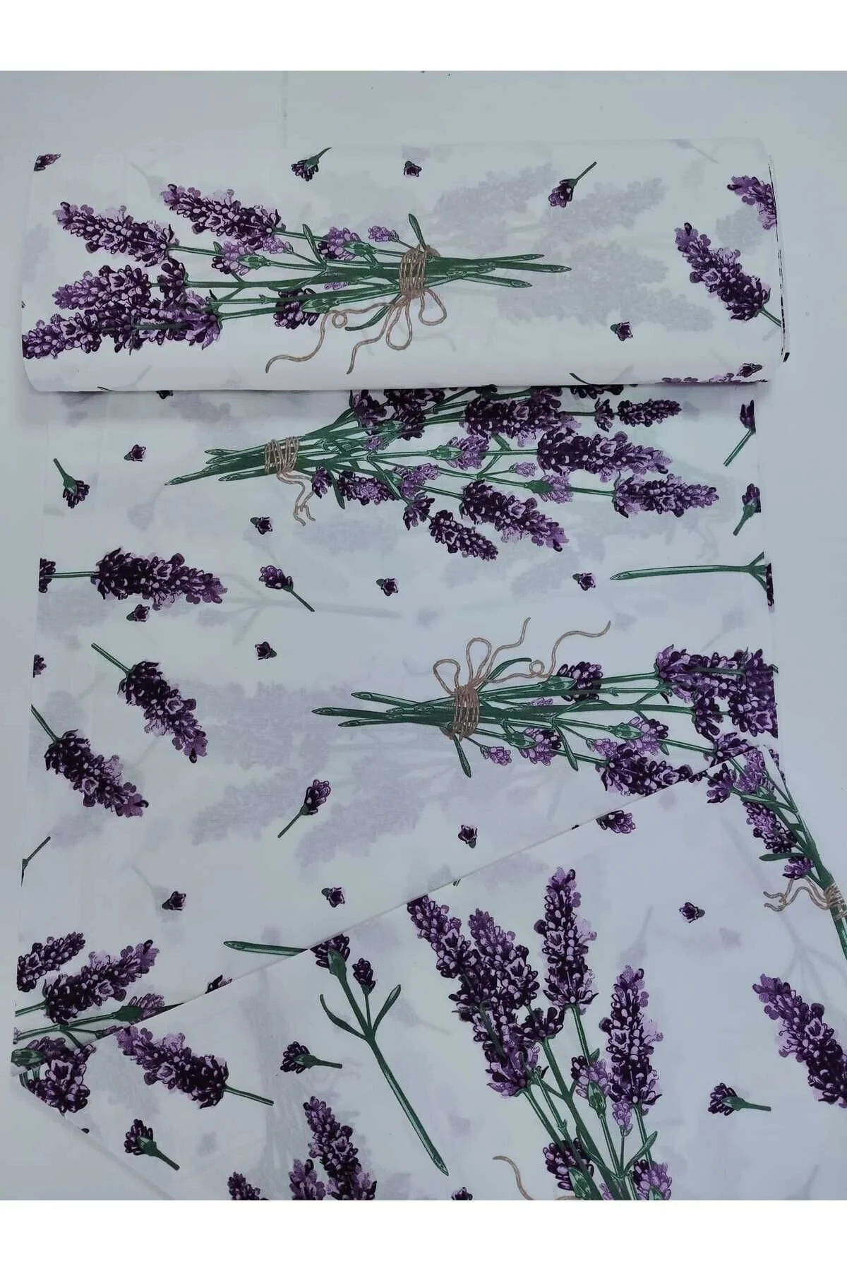 Ranforce Metrelik, Nevresimlik Kumaş - 100x240 Mor Çiçek