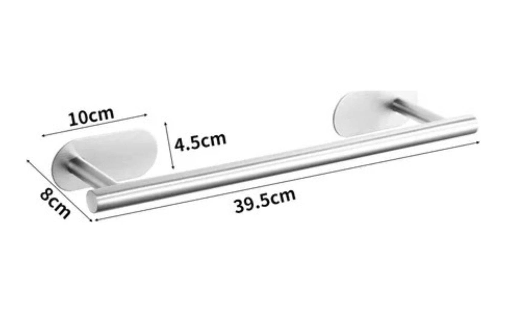Xiyyadms Stainless Steel Yıkama Havlu Rafı Gümüş , Otomatik Yapışkan, Delme Dirençli, Kolay Kurulum, Evini Düzenli Tutar - 40 Cm Gümüş