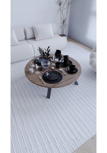 Kozalak Şık Katlanabilir Yuvarlak Yer Sofrası