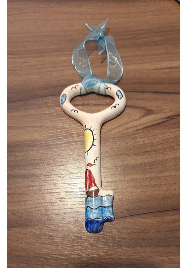 El Yapımı Çini "şans Anahtarı- Yelkenli"