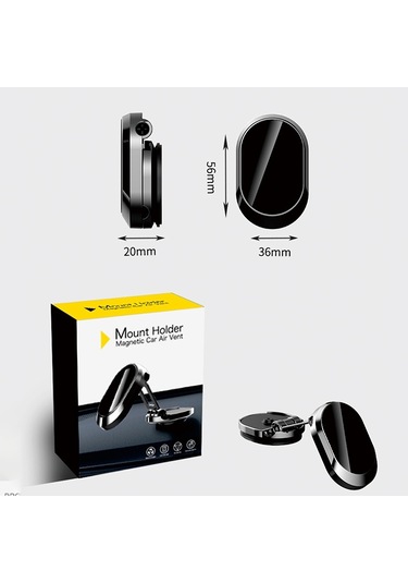 Cbtx 360 Derece Dönen Manyetik Araba Kontrol Paneli Cep Telefonu Tutacağı Katlanır Cep Telefonu Braketi - Siyah