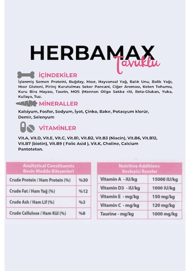Herbamax Kitten Tavuklu ve Pirinçli Yavru Kedi Maması 10 KG