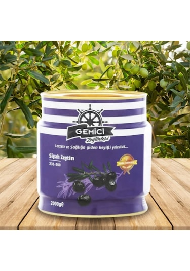 Gemici Zeytinleri Mega Siyah Zeytin 2 KG