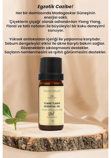 Bade Natural Ylang Ylang Uçucu Yağı %100 Saf 10 ML