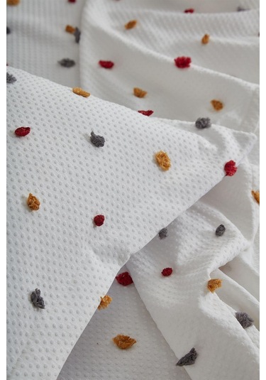 Evlen Home Ash Pike Takımı Yatak Örtüsü Seti Çift Kişilik Pamuklu 3 Parça Yumuşak Günlük Çok Renkli