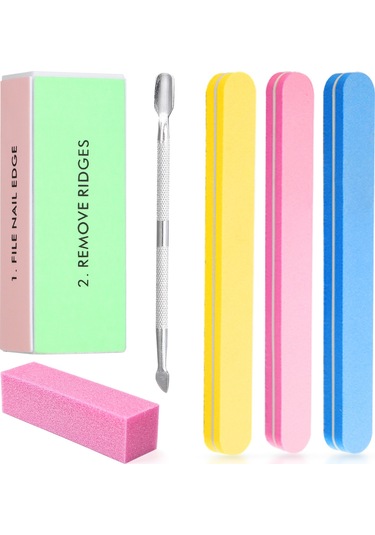 Ximistore9 6 Parça Tırnak Bakımı Seti: Tırnak Döşeme, Tampon, Püskürtücü Ve 4 Adet Zımpara Taşı