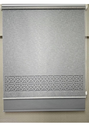 Bbb Keten Kumaşlı Lazer Kesim Tül Stor Perde Mlt1004 Gri