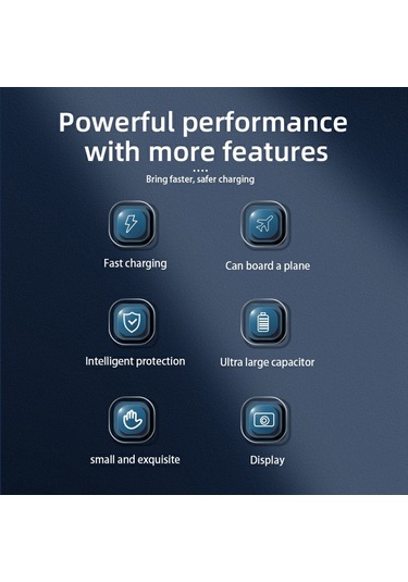 Mq3 9000mah Güç Bankası, Dahili C Tipi Kablo 22.5w Hızlı Şarj Dijital Ekran Taşınabilir Şarj Cihazı Siyah