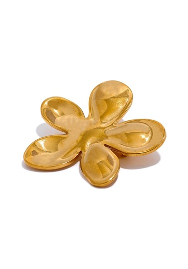 Altın Eetit Toptan Paslanmaz Çelik Çiçek Metal Broş Altın Gümüş Renk Su Geçirmez Gerçek Altın Kaplama Moda Takı Kadınlar İçin Altın