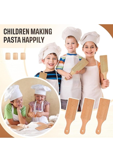 Ahşap Tereyağı Kürekli Gnocchi Tahtaları - 3 Parça, 9,1x2,8 B Diğer