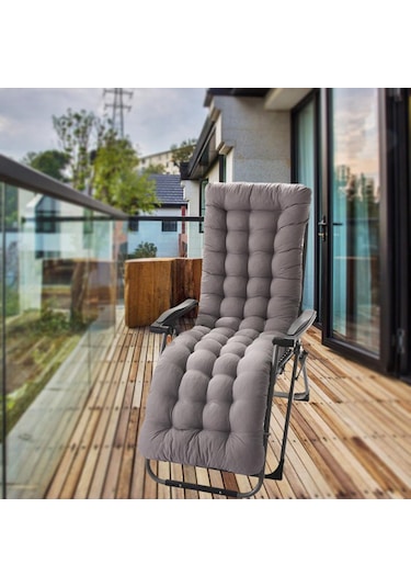 Suntek Rahat Polyester Bahçe Yatar Minderi Kalınlaşmış Mat Gri Bir