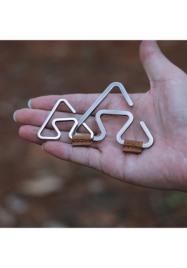 Konesam Stainless Steel Kamp Halka Kanca - Taşınabilir, Kaymaz, Çok Amaçlı - Büyük Boy 60mm 2 Adet Paketi Diğer