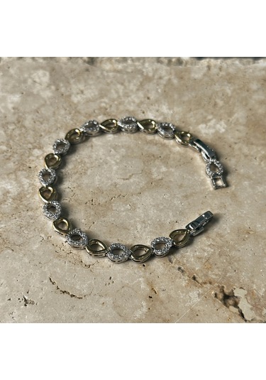 Vıp Seri Damla Zirkon Bileklik Gold