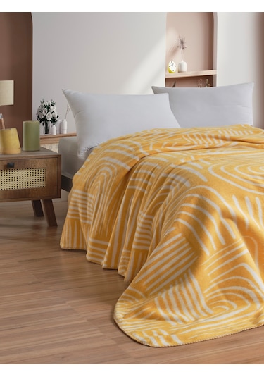 Pamela Çift Kişilik Battaniye 200x220 Cm Sarı