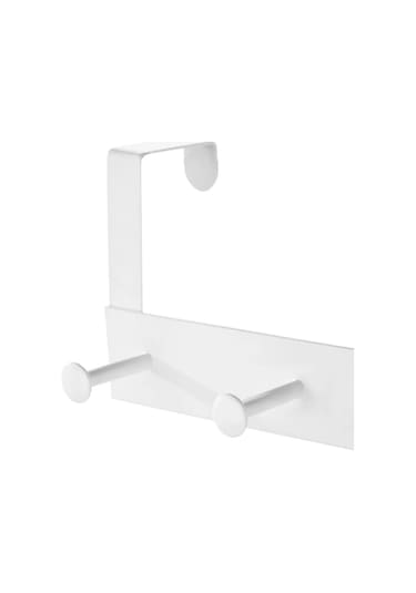 Pratik 6'lı Metal Kapı Arkası Askısı - 30 Kg Taşıma Kapasiteli Beyaz, 46.5 Cm