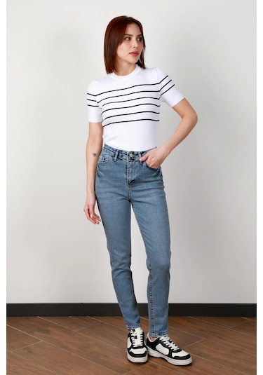 Giysa Kadın Yüksek Bel Skinny Jean Mavi