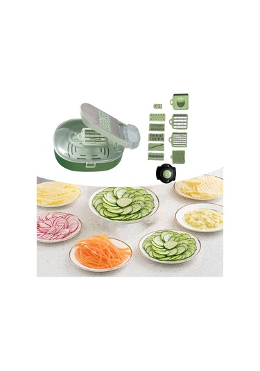 Suntek Patates, Sarımsak, Salatalık Için Pratik Sebze Doğrayıcı Yeşil