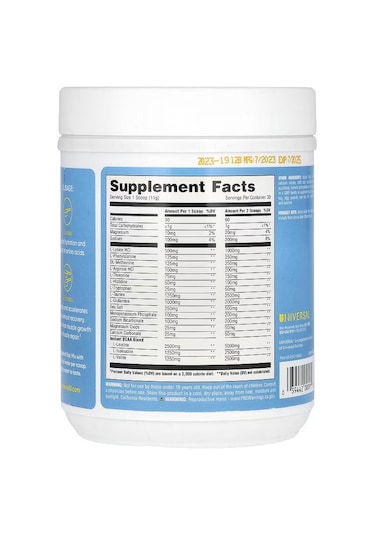 Universal Replenish & Restore Amino Electrolytes & Hydration Lysine, Glutamine, Tryptophan 330 G Mango