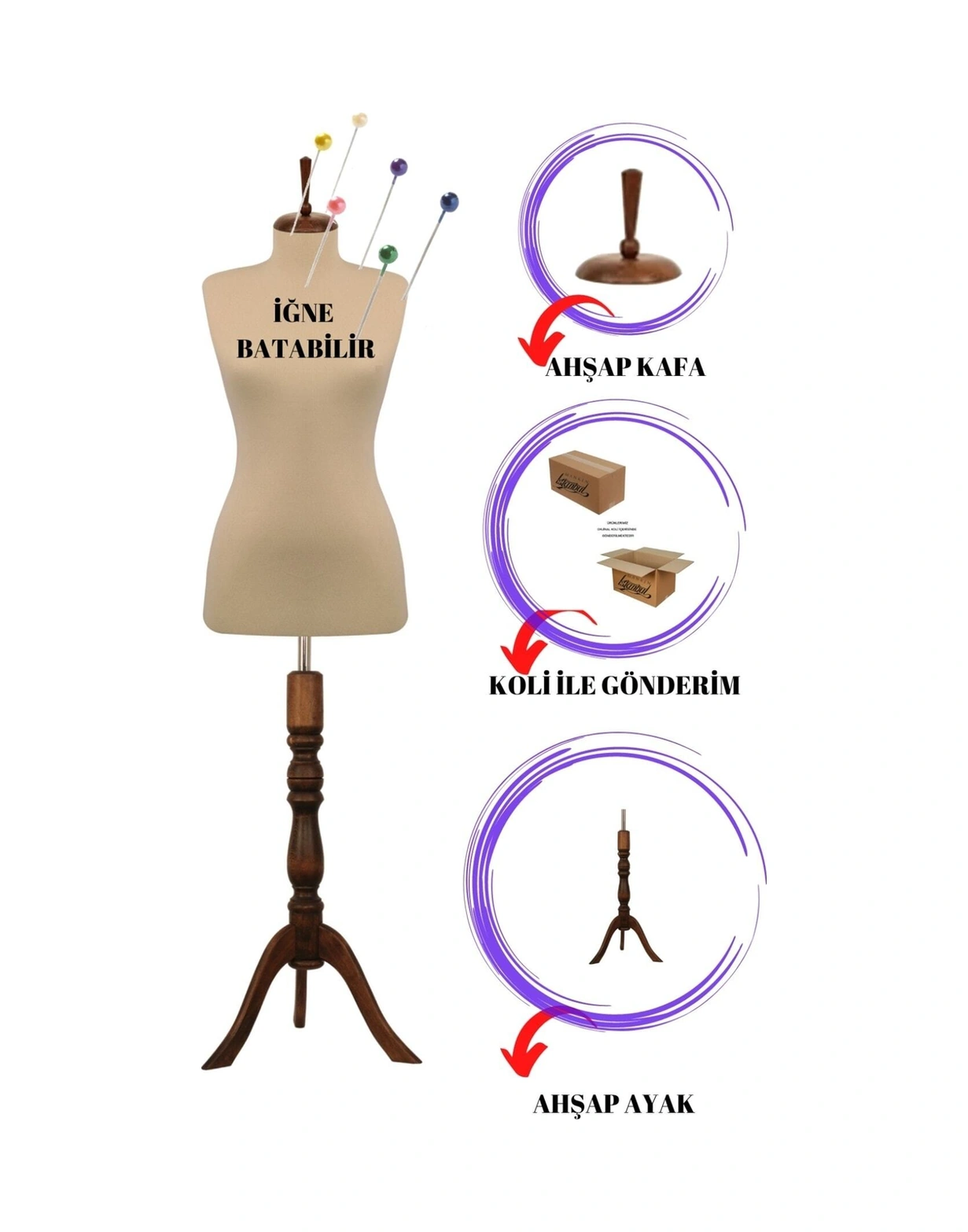 44 Beden Full Iğne Batabilen Terzi Mankeni Prova Mankeni Vitrin Mankeni Po-01 6841