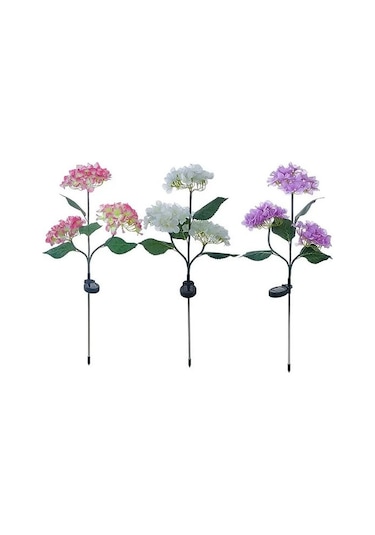 Solar Güneş Enerjili Kazıklı Çiçek Led Lamba S-26 Çok Renkli