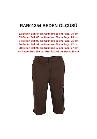 Erkek Keten Kapri Kargo Cep Bermuda Regular Rar01354 Kahverengi Erkek Keten Kapri Kargo Cep Bermuda Regular Rar01354 Kahverengi