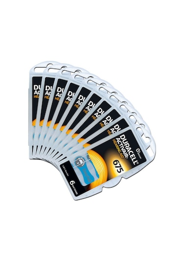 Duracell 675 Numara İşitme Cihazı Pili 10 Paket 60 Adet