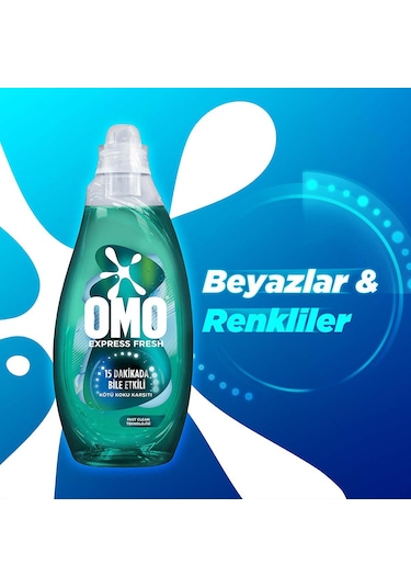 Omo Express Fresh Kötü Koku Karşıtı Beyaz ve Renkliler Sıvı Çamaşır Deterjanı 3 x 1480 ML