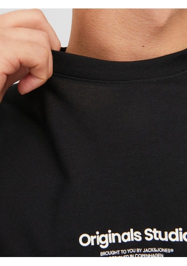 Jack&jones Orıgınals Jorvesterbro Tee Ss Crew Neck Erkek T-shirt Black Siyah