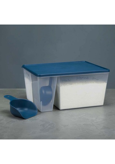 Kapaklı Ölçülü Un Ve Şeker Kabı Şeffaf, Kırılmaz Ve Çizilmez Gri