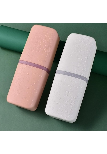 Yeşil Moda Diş Fırçası Ve Diş Macunu Seyahat Çantası Taşınabilir Diş Fırçası Saklama Kutusu Seyahat Aile Kamp Okulu 2pcs Yeşil