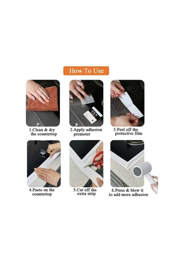 Besthome1 Su Geçirmez Banyo Bandı 3'lü Set, 3.7cmx3.2m, Kalıntı Önleyici Diğer