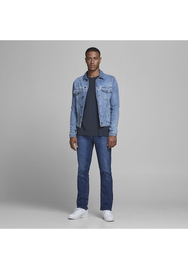Jack & Jones Bisiklet Yaka Basic Tisört-Organic 12156101 Navy Blazer Lacivert