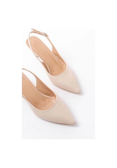 St-1152 Bej Günlük 7 Cm Topuklu Kadın Ayakkabı Bej