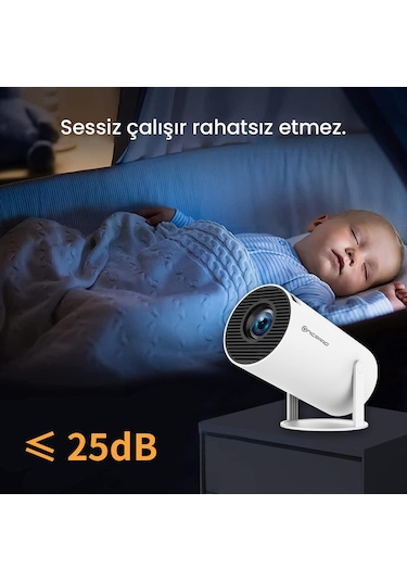 Npo HY300+ Fullhd Android11 Bt5.0 Wifi5 120ANSI Lümen Taşınabilir Akıllı Led Projeksiyon