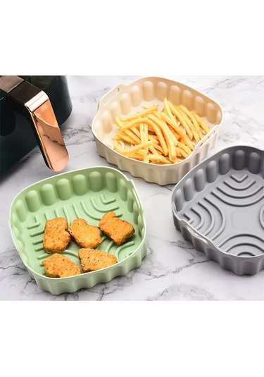 Xurunkeji Adet Air Fryer Silikon Fırın Tepsisi Yeniden Kullanılabilir Kare Air Fryer Tava Silikon Kalıp Mikrodalga Pedleri Pişirme Matı Tencere Tepsisi, E Yeşil Xurunkeji Adet Air Fryer Silikon Fırın Tepsisi Yeniden Kullanılabilir Kare Air Fryer Tava Silikon Kalıp Mikrodalga Pedleri Pişirme Matı Tencere Tepsisi, E Yeşil
