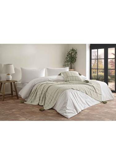 Linens Coze Kırlent Kılıfı 50x50 Cm Hardal Yeşil
