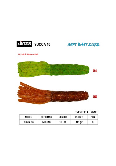 Jinza Hawk Yucca 100 Mm 12 Gr Silikon Balık 6 Adet