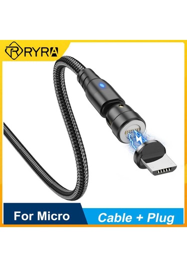 Ryra 540 Manyetik Kablo 3a Hızlı Şarj Mikro Usb C Tipi Kablo Iphone Huawei Xiaomi Samsung Veri Şarj Aleti Kablosu Macbook Uyumlu İçin