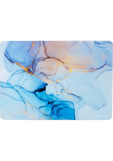 Macbook Uyumlu Air M1 Kılıf 13 İnç Maarble14nl Touchıd'li M1 Air A2337 A2179 A1932 İle Uyumlu Açık Mavi