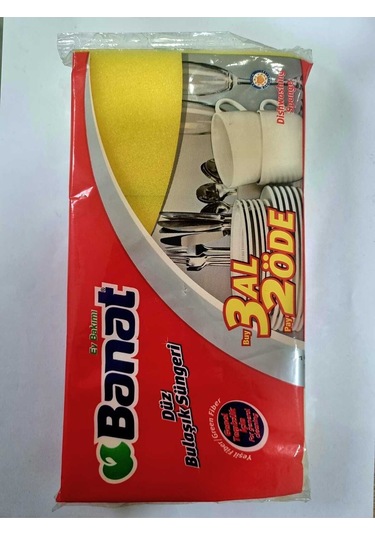 Banat Düz Bulaşık Süngeri 2+1