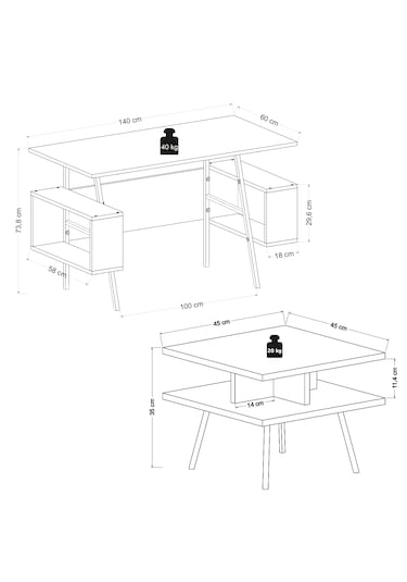 Lagomood İrony Poly Ofis Takımı Antrasit Ceviz
