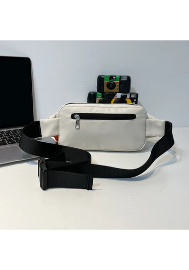 Elmpaly Huohuo Gençlik Bel Çantası Gri Büyük Kapasiteli Crossbody Sırt Çantası Gri