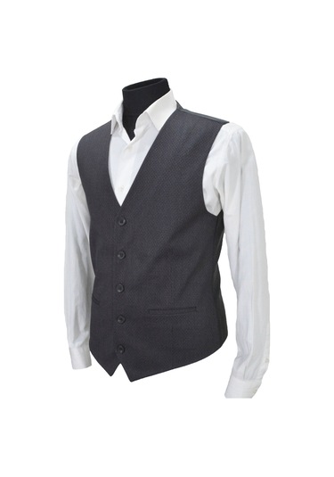 Mentor Regalo Erkek Yelek V Yaka Siyah Kahve Desenli 50457