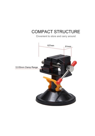Tongxida Alüminyum Mini Sırtlı Sıkıcı, 360 Döner Baş, 12-55mm, Siyah, Ev/tamir Çalışmaları